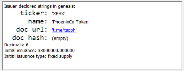 XPHX trading on memo.cash shortly after issuance